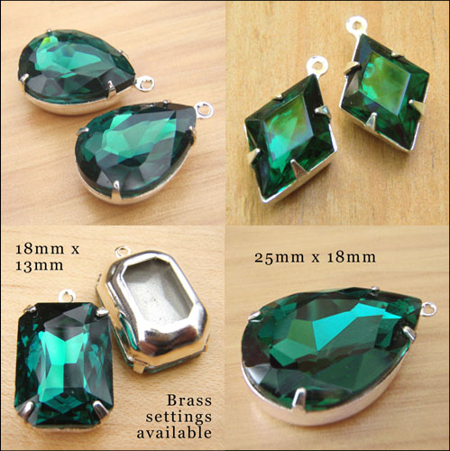 some of the emerald jewels at weekendjewelry1 jewelry supplies shop at Etsy