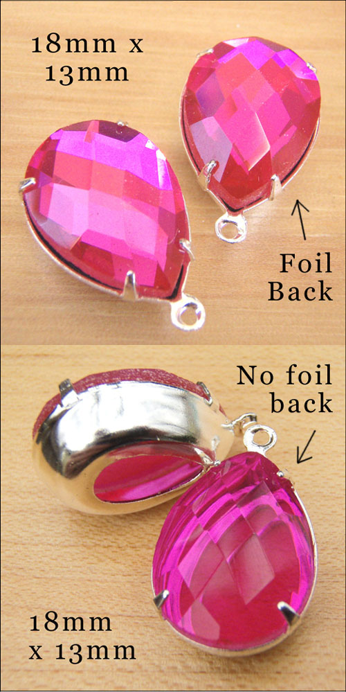 fuschia pink rhinestone pear jewels