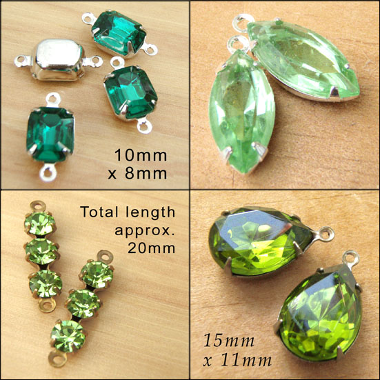 Green Vintage Glass Jewels available in my shop