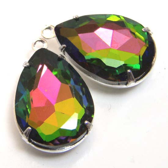 another view of vitrail or volcano pear jewels in my etsy jewelry supplies shop